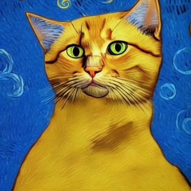 retrato de um gato por van gogh