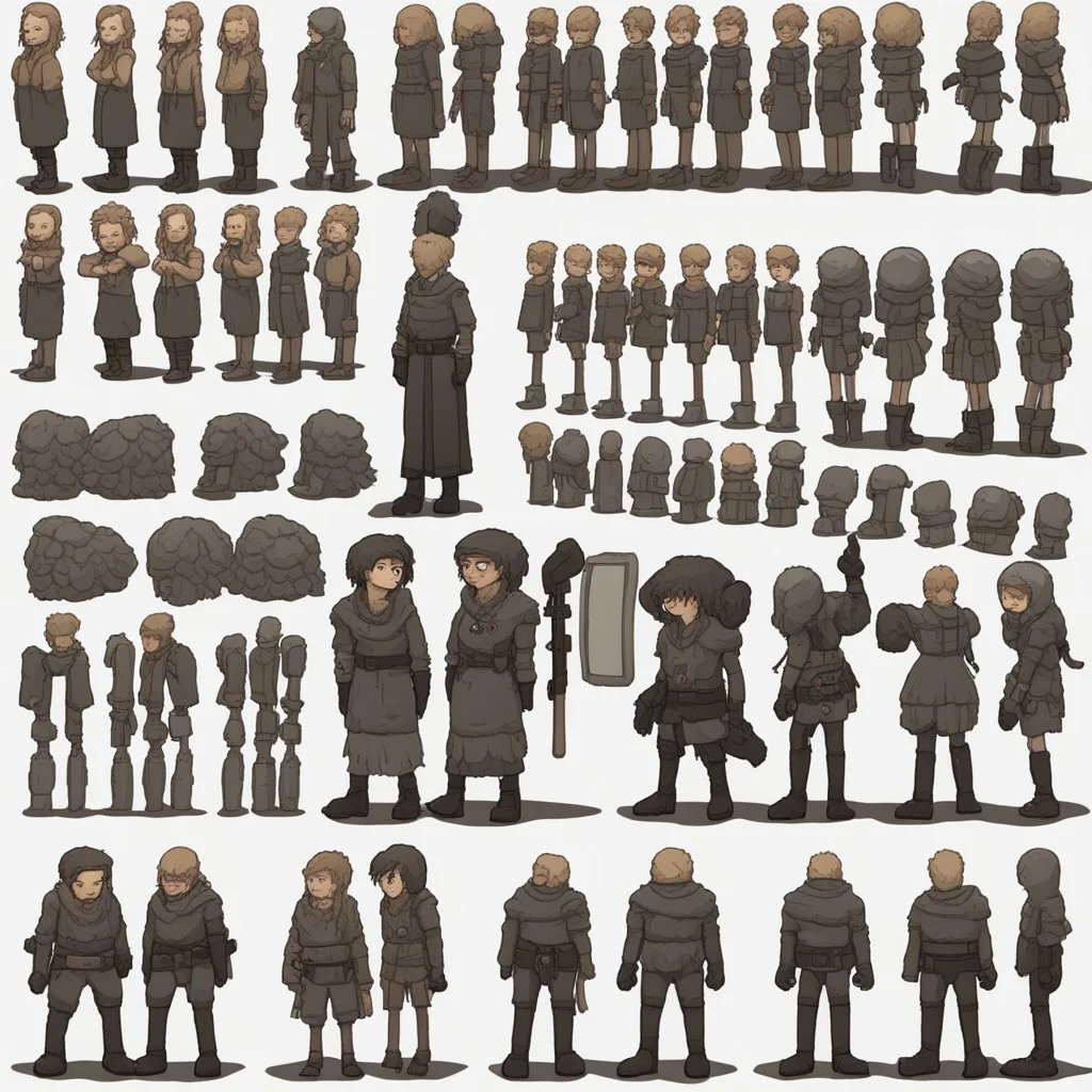 sprite sheet character, rimworld style