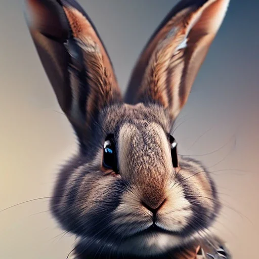 portrait of a steampunk rabbit, extremely detailed, UHD, 8k,The close-up camera effect,sharp focus,perfect position,hyperphotorealistic