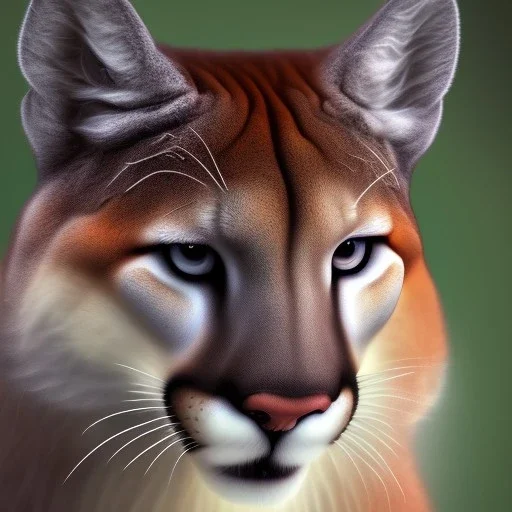 cougar portrait forest background