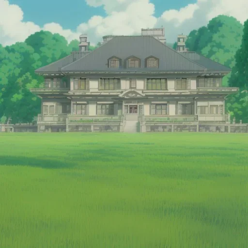 Mansion in a field