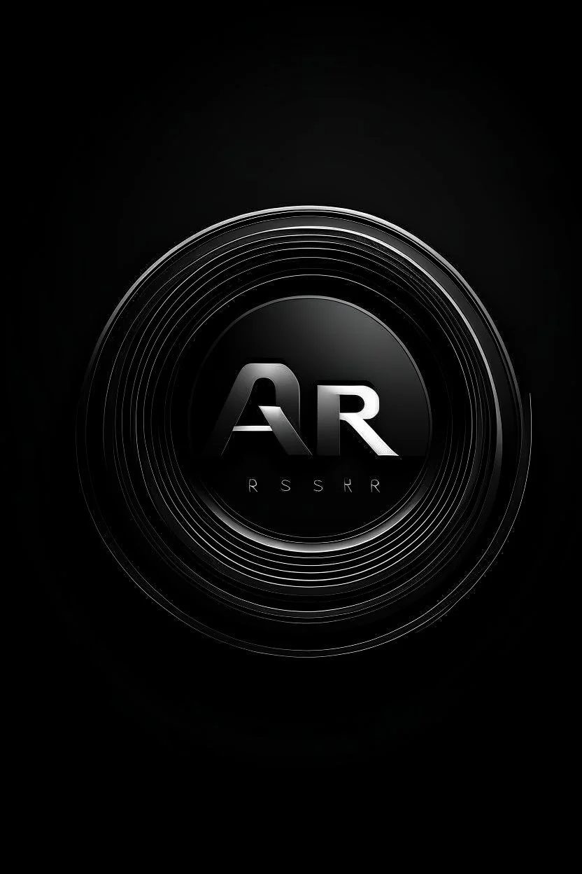 realistic black theme of a Company logo named ASR