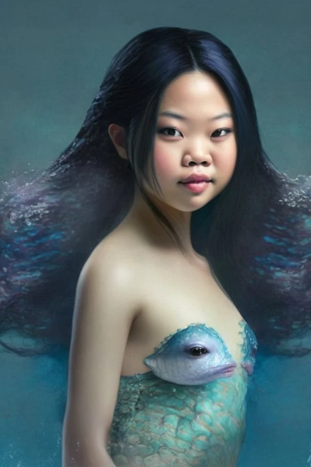 asian girl as a mermaid full body