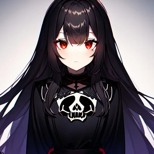 portrait anime vampire, long hair, red eyes, noble black robe, Blood, Gothic, skulls, hyper detailed, intricately detailed, looking at viewer, arms behind back pose, gothic, skulls, ambiguous lines image, flat dimensional style, flat lines, rough drawing --ar 2:3