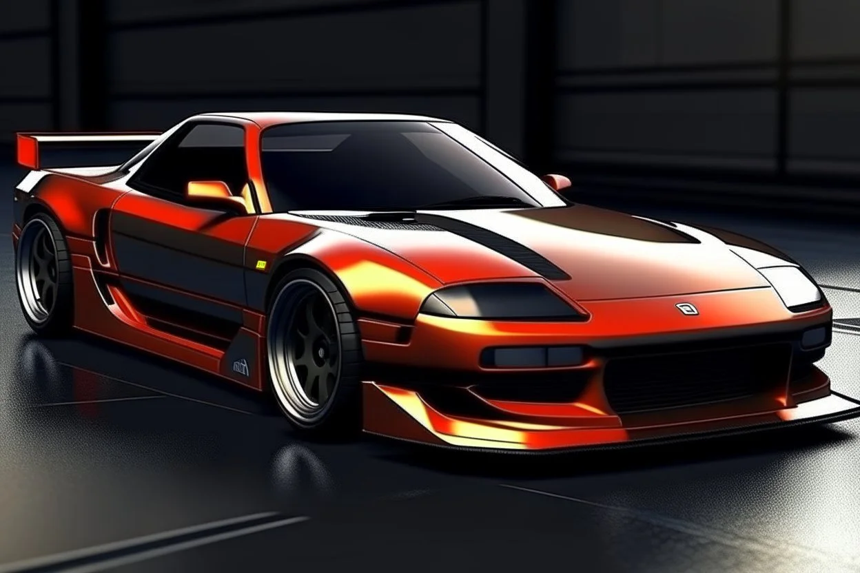 realistic rendering of a modern version of a 90's era japanese sports car