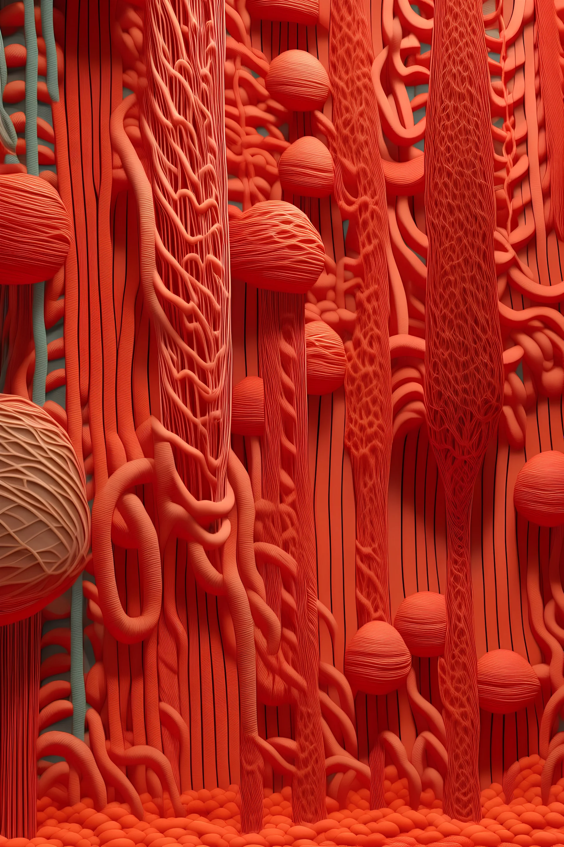 tilable, flat texture, macrame fabric, flamingos, photorealistics effects,