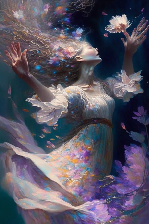 In a moment of profound connection, Agatha grasped the powers tightly in her hand, feeling their energy hum and dance against her palm. With a determined yet gentle motion, she released them into the air, allowing the vibrant flowers to take flight, carried by an invisible current toward the chaotic heart that beat before her.