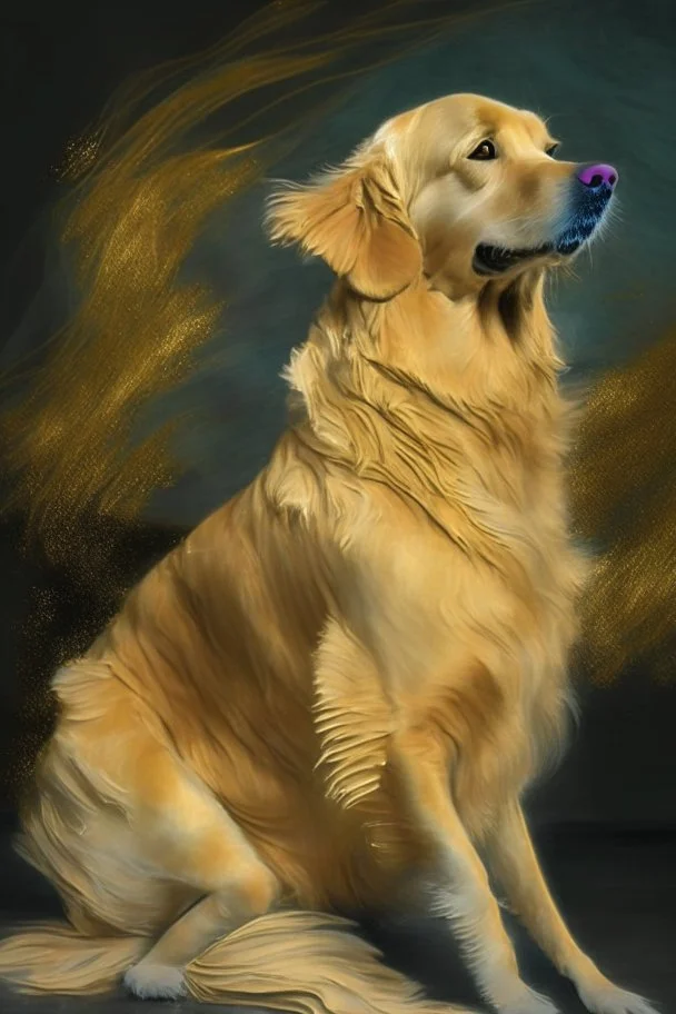 golden retriever in the style of degas