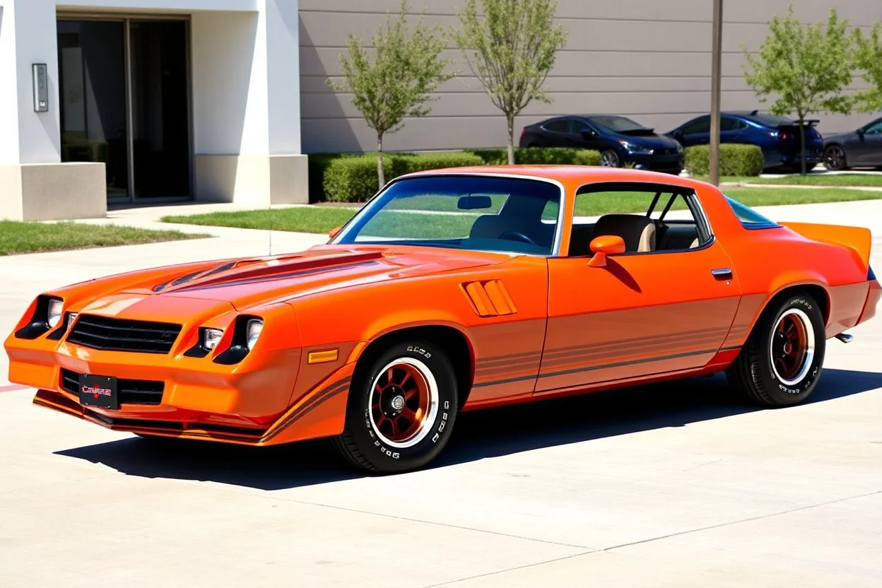 Fotorealistisch 1980 Chevrolet Camaro Z28 brandneu orange