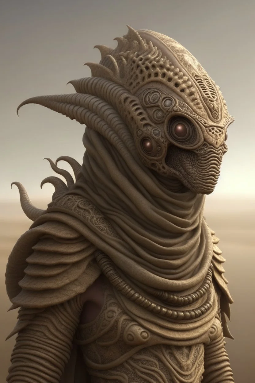 Sandstorm creature,3d 4k octane render, lifelike, photorealistic, artstation, illustration, smooth, sharp focus, ornate, intricate, complex, highly detailed, digital painting, smooth, art by tom bagshaw, akihiko yosh