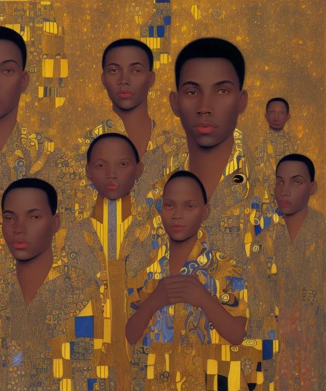 wealthy African American young brothers of four by Gustav Klimt