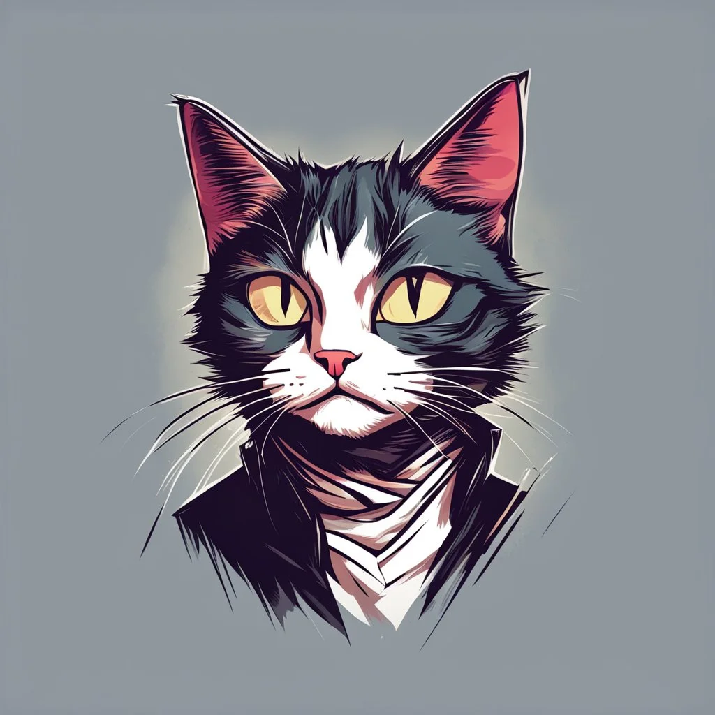 Cat Quickdraw Maven in Vector spiked art style