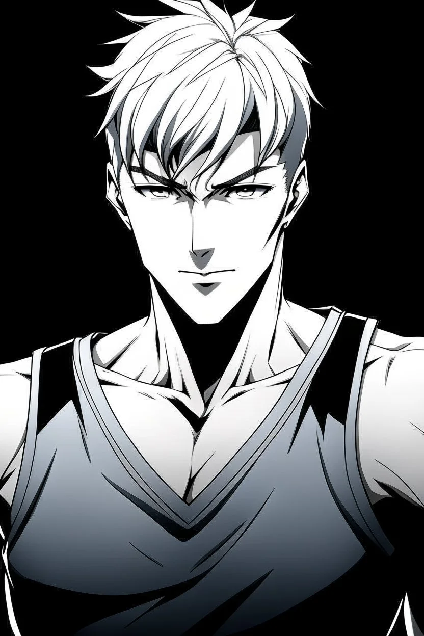 Exactly the same photo but wearing a white superhero suit