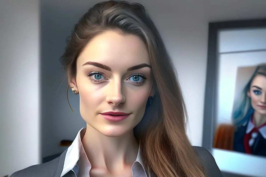 woman professional linkedin photo photorealistic office