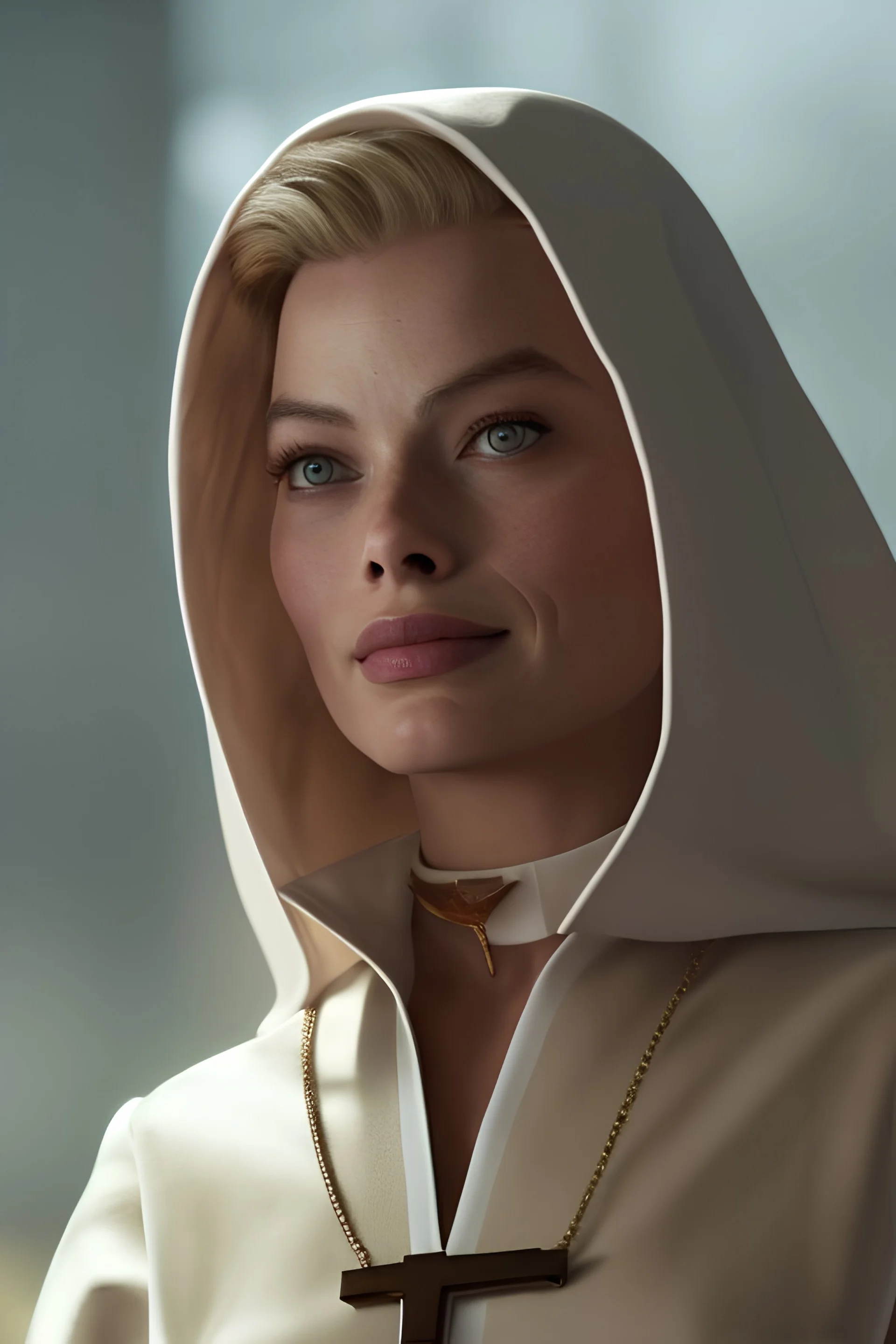 Margot Robbie as religious priest