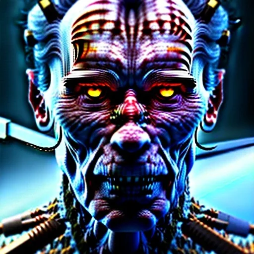 Furian, sharp knife, lots of detail, death, sadness, vengeance, glowing eyes, Arnold Schwarzenegger, bald, movie poster, 8k, unreal engine 5, high resolution