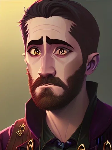 Portrait of a 30 year old strange gay warlock like Jake Gyllenhaal