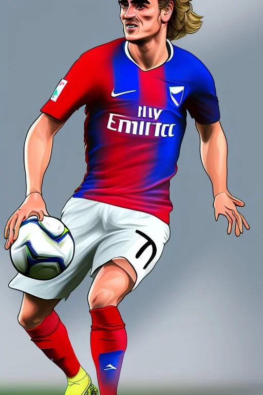 Antoine Griezmann French football player ,cartoon 2d