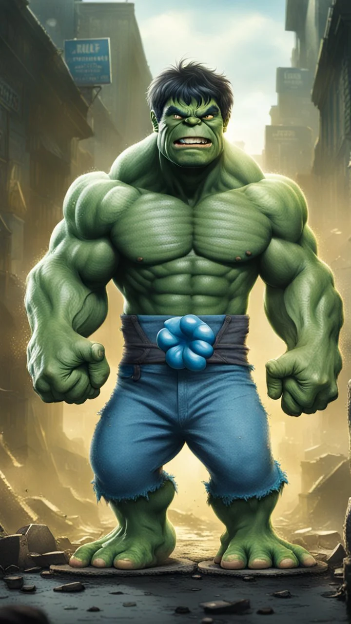 Hulk as the smurfs 8K