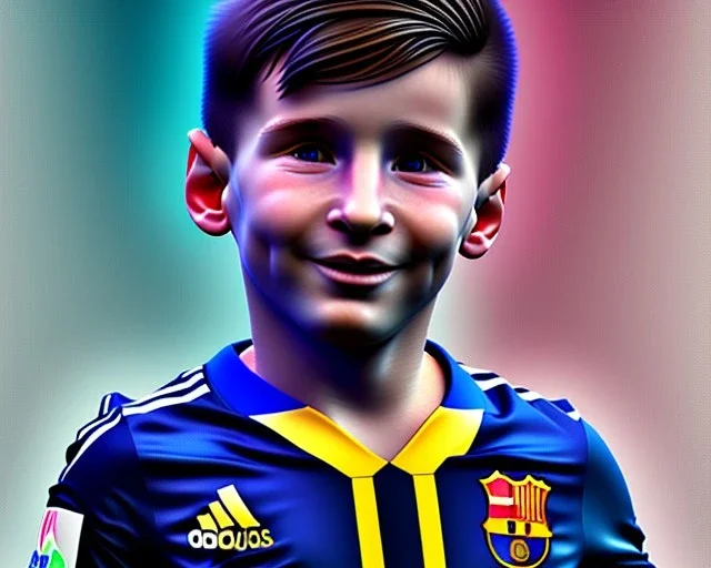 Lionel Messi as a baby, baby face portrait, smile, 8k resolution