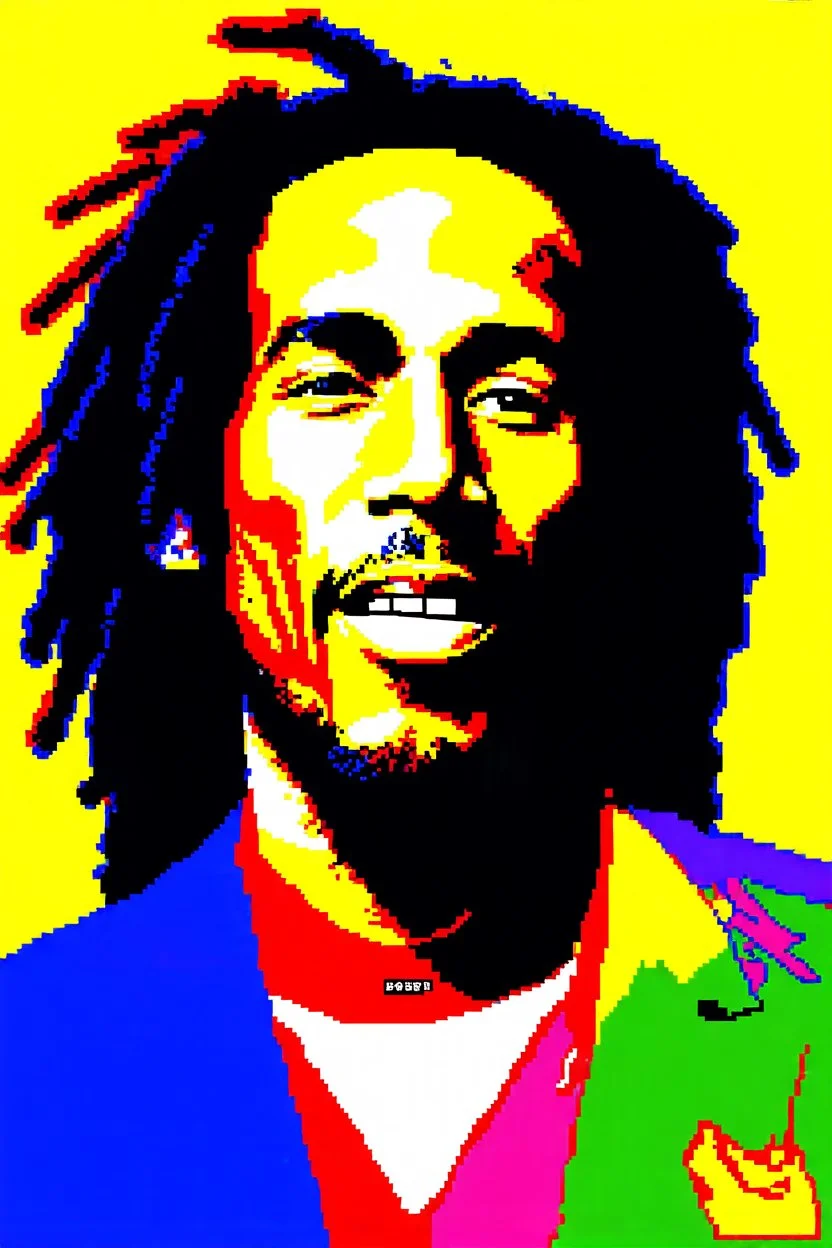 pop art pixels 1000 images warhol style x bob marley portrait