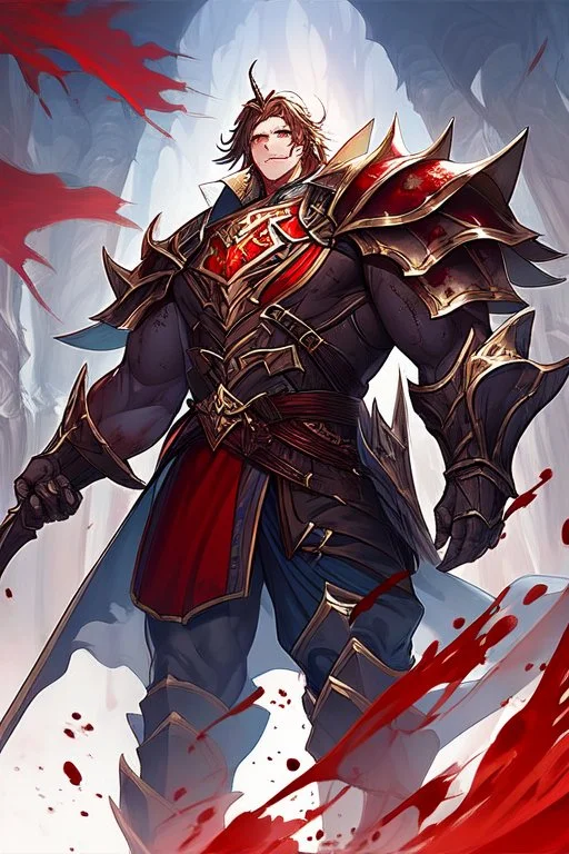 Armored Male Blood Knight Elf by korean manhwa style