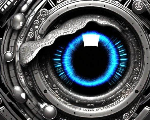 clock in the eye, glowing eye, mesmerizing eye, realistic, intricately detailed