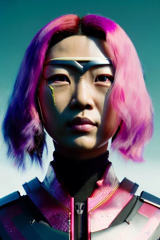 portrait, Asian cyborg woman, samurai warrior :: symmetry photography, cyberpunk style, pink hair, wires conveying, perfect eyes, samurai helmet, tiger mask, black samurai army, katana, japanese traditional ornaments, pink, white, black, glow eyes, cinematic, Ultra realistic, dark scene, soft color, highly detailed, unreal engine 5, RTX, ultra detail, 3d, finely drawn, high definition.