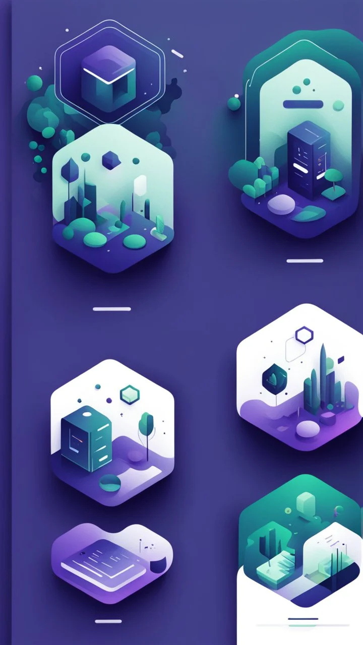 illustrations with a simple art style that show home page use dark blue-purple and green HEX:00FF00