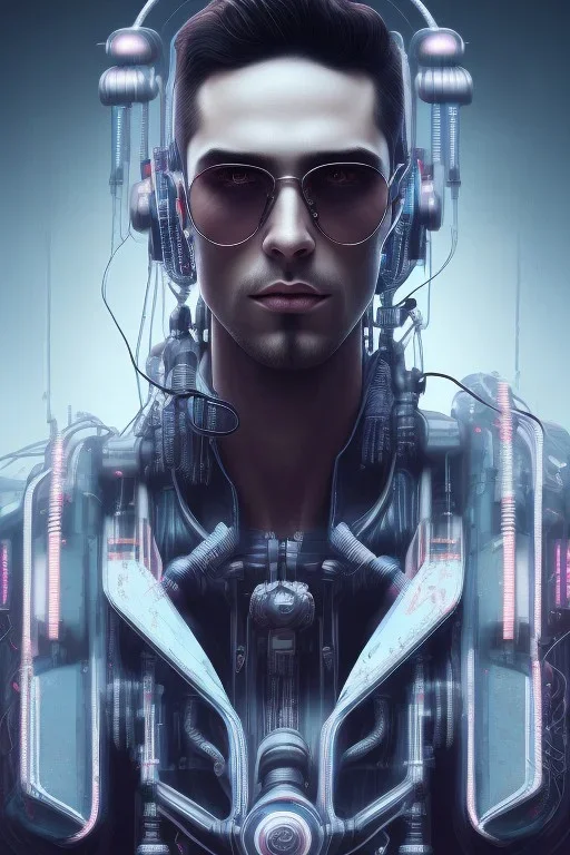 cyberpunk, head, men, portrai