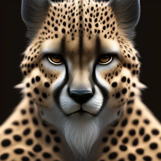 award winning portrait of a male anthropomorphic cheetah long vblack cory loftis, fenghua zhong, ryohei hase, and ruan jia. unreal engine 5, artistic lighting, highly detailed, photorealistic, fantasy, full head