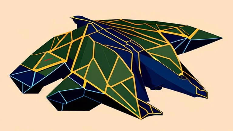 Northrop Grumman B-2 Spirit make from origami, vector art, colorful