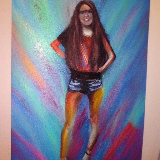 Full body portrait, painting, medium shot lady Youthquake