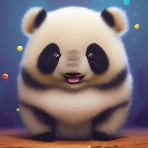 pixar art style of a mega cute and fluffy baby panda in natural environment, vivid color, full body, by mobeius, au naturel, hyper detailed, digital art, trending on artstation, cinematic lighting, studio quality, smooth render, unreal engine, octane render, art style by klimt and nixeu and ian sprigger and wlop and krenz cushart