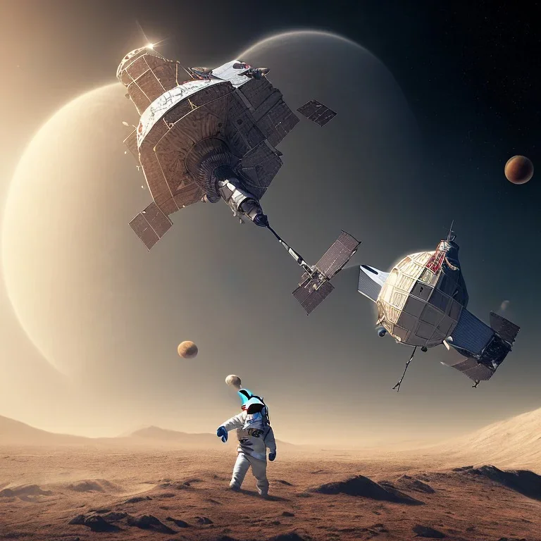 Astronaut landing on a newly discovered planet