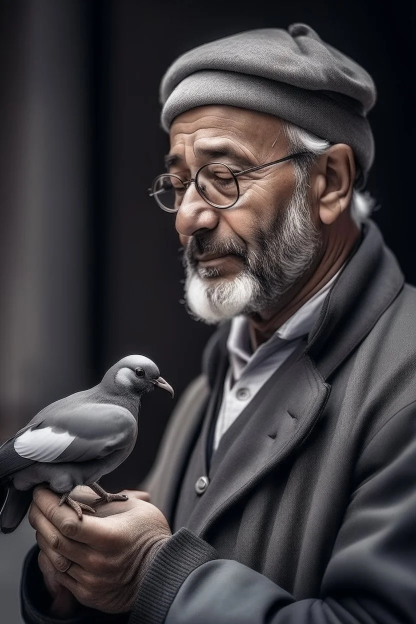 Picture of a man with a dove