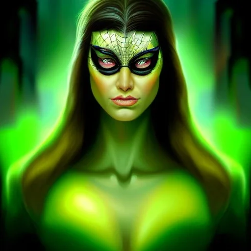 ultra detailed portrait of beautiful SpiderWoman , extremely detailed digital painting, extremely detailed face,crystal clear Green eyes, in the style of robert e howard and pablo oliveira and Ken Kelley and Keith Parkinson ,mystical colors,perfectly centered image, perfect composition, rim light, beautiful lighting,8k, stunning scene, raytracing