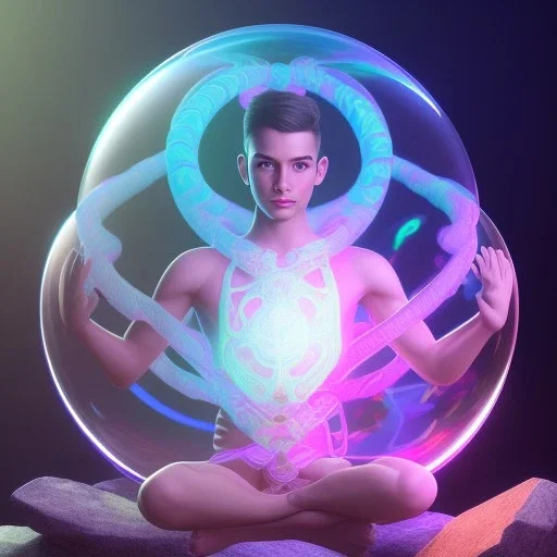 swirl, upper body of young yoga master holding up a glass shield, power surge , maze background , levitated lab equipment, 4k, Highly Detailed, Masterpiece, perfect eyes, Digital Illustration, Cinematic Lighting, Realistic, Sharp Focus, Centered, Beautifully Lit, Bioluminescent by Stanley Artgerm Lau