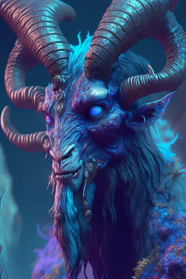 Goat monster alien,FHD, detailed matte painting, deep color, fantastical, intricate detail, splash screen, complementary colors, fantasy concept art, 32k resolution trending on Artstation Unreal Engine 5