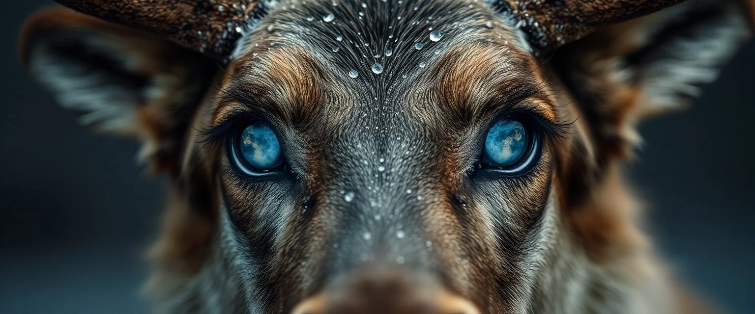eyes of hound reindeer yoga man with the venus in the pupils