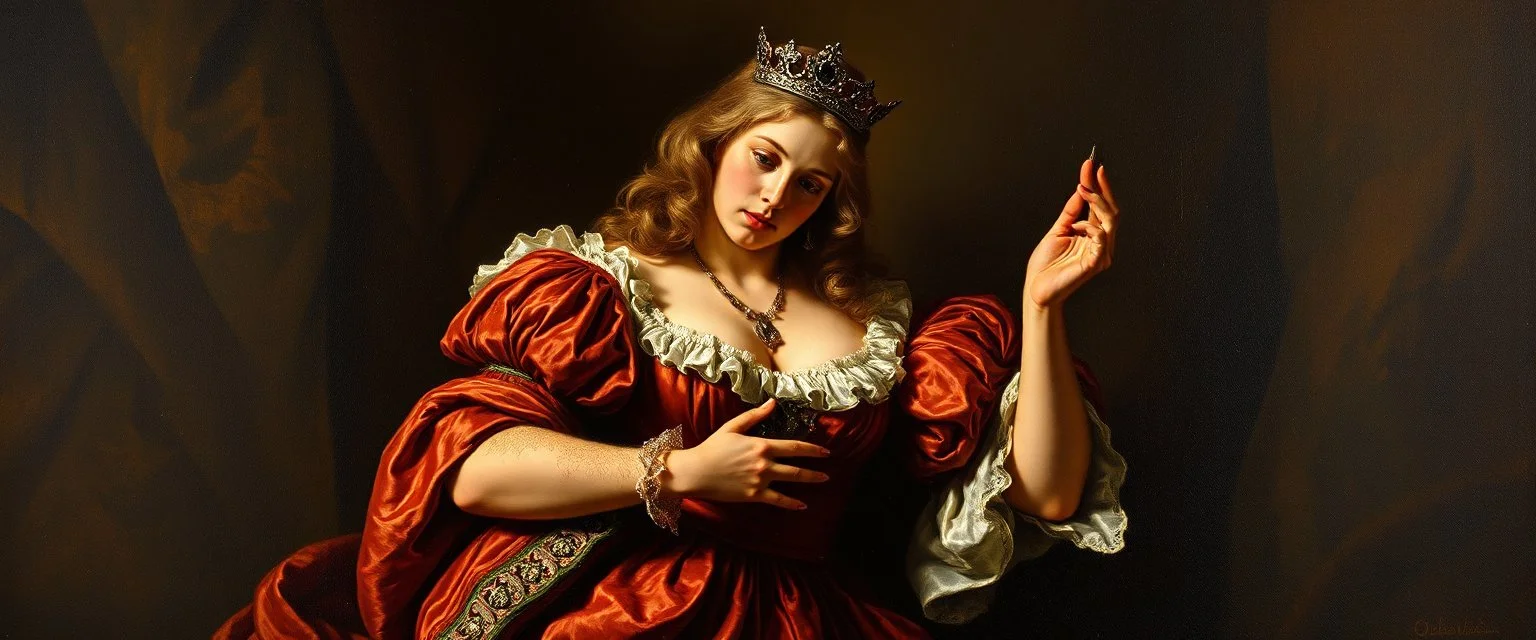 master oil painting by Rembrandt,every womans nightmare, a princess steal everything