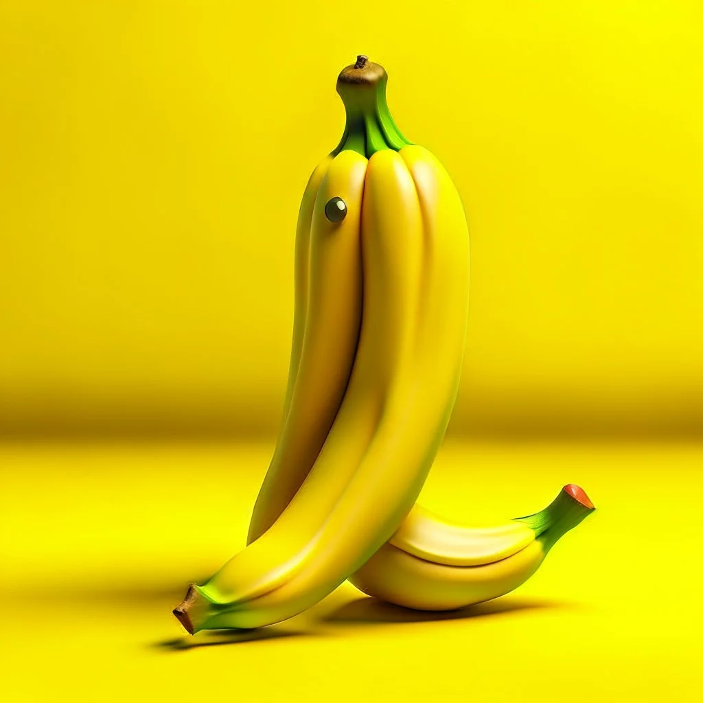 A banana in the shape of a cartoon character