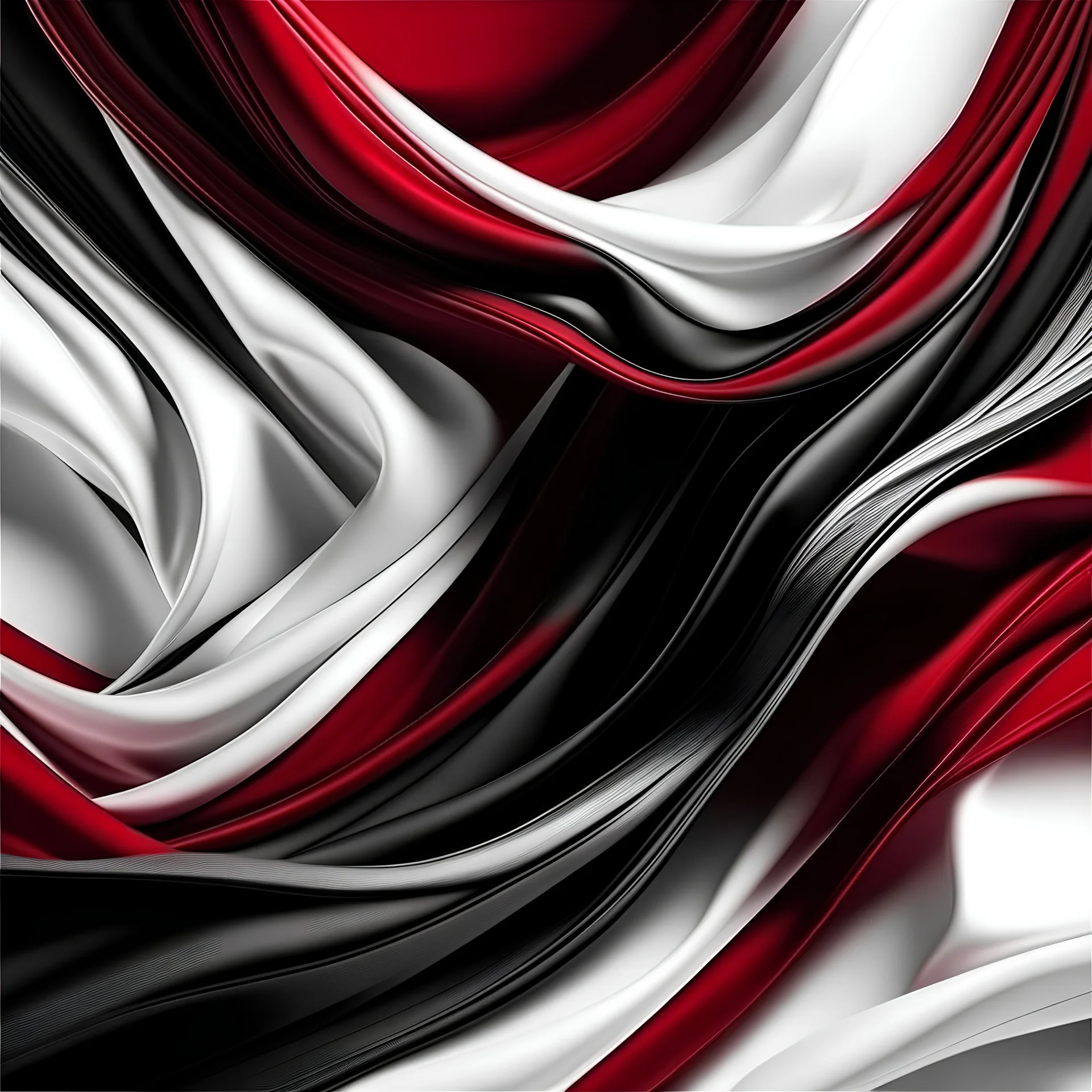 White background, Romance, silk fabric texture red and black, wavy lines, a pinch of black