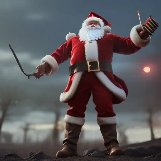 great battle santa fighting elves