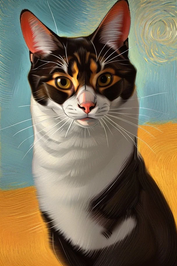 Retrato de um gato por Van Gogh