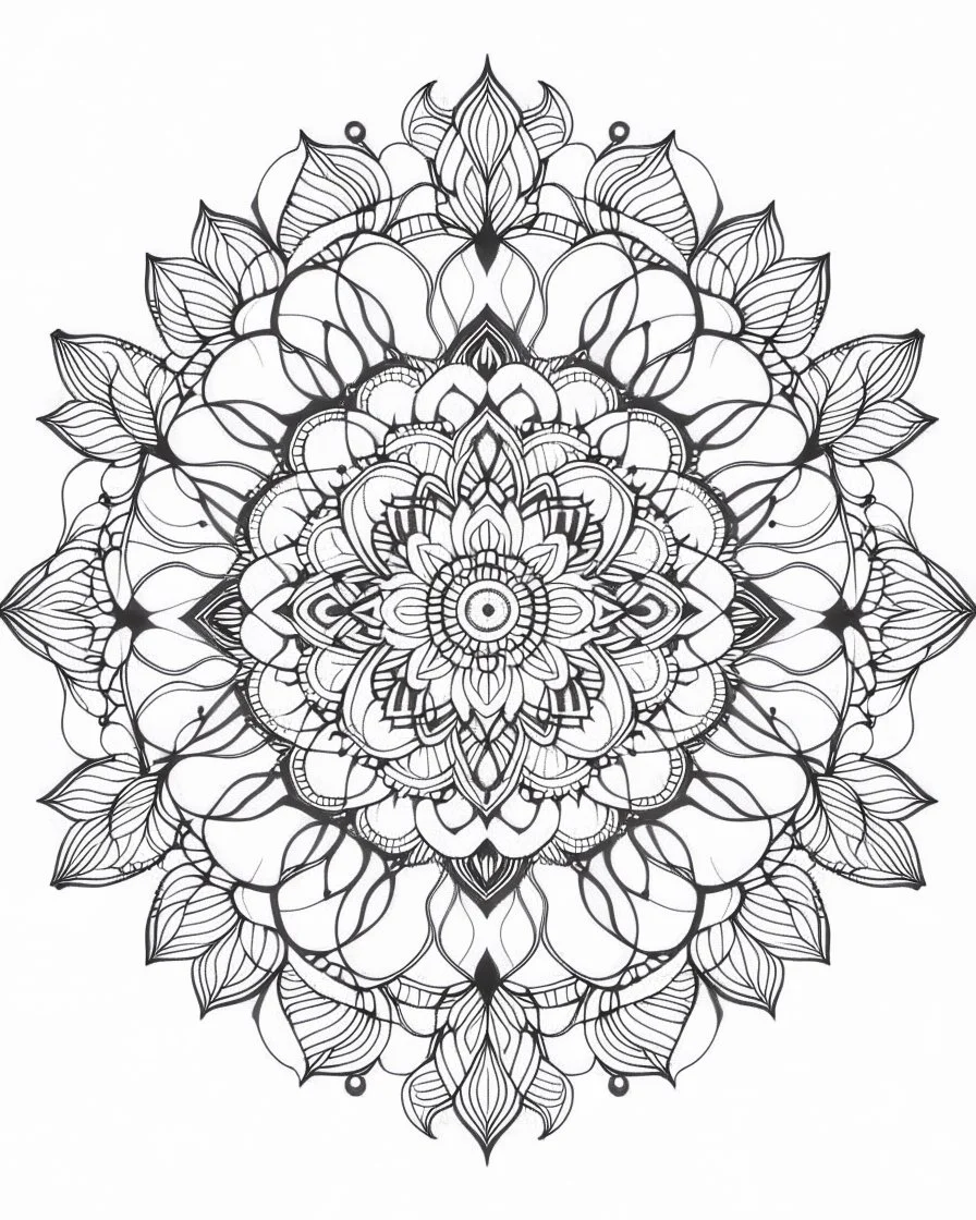 Mandala Coloring for Spiritual Connection, coloring page.