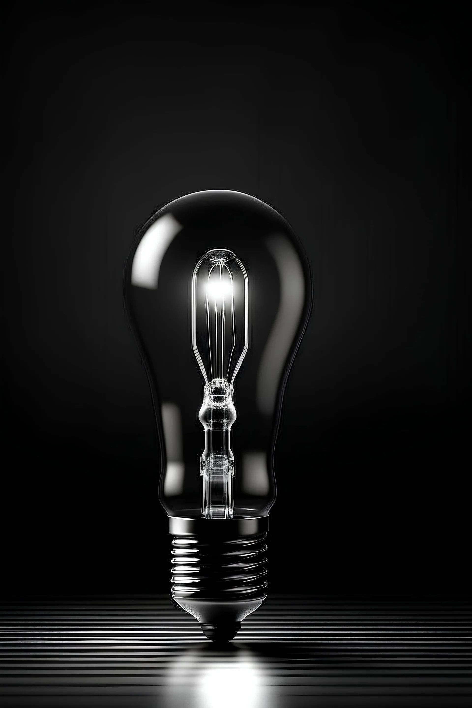 incandescent light bulb in interior black and white Realistic
