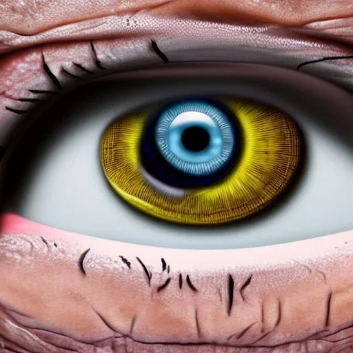 close-up portrait of human eye with screaming face inside of pupil, ultra-realistic, intricate, 8k resolution, high-quality, fine-detail, digital art, detailed matte, volumetric lighting, dynamic lighting, photorealistic, 3d octane render, illustration,