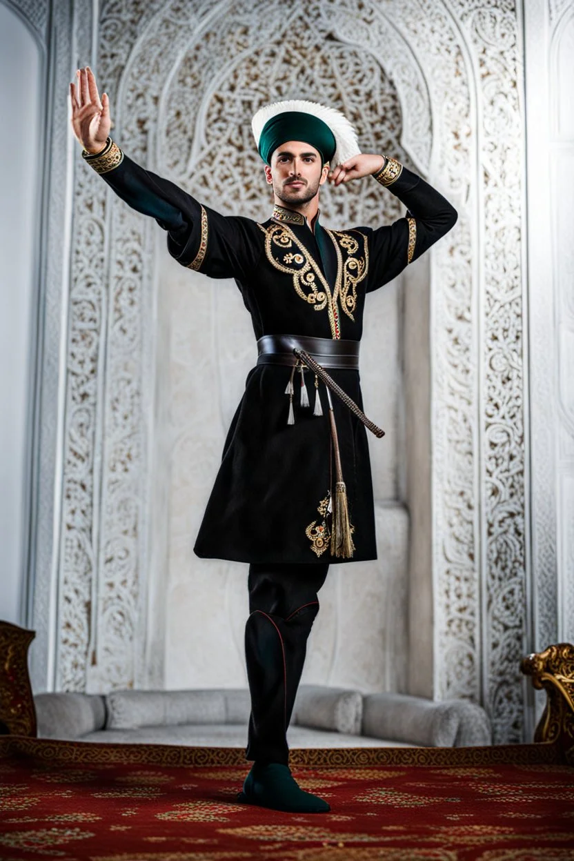 azeri male in traditional dancer costum