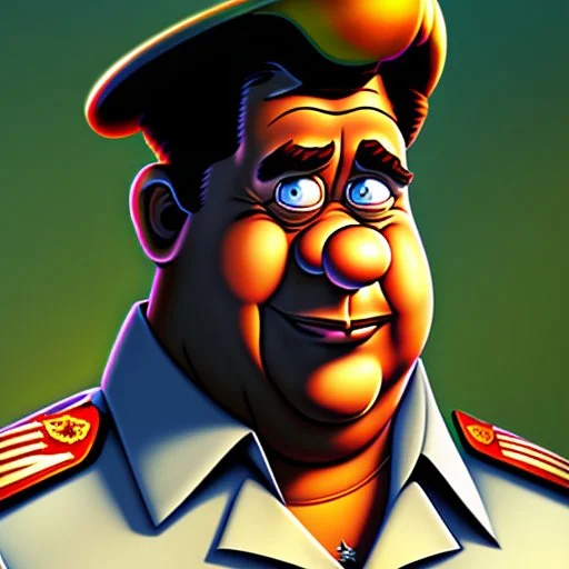 Fred Flintstone as a military officer